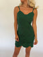 Green Crochet Detail Mini Dress