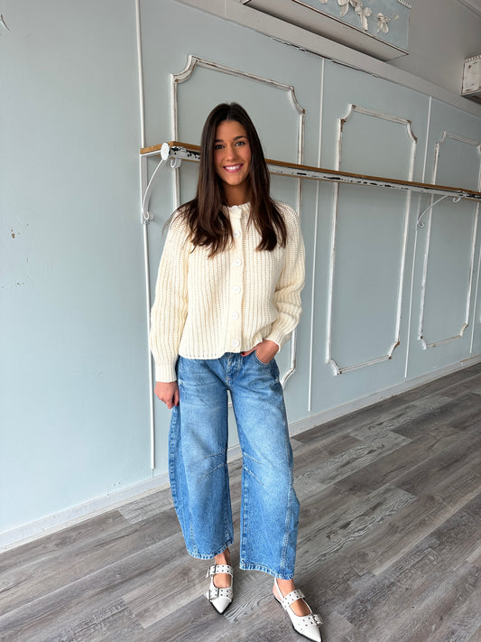 Cream button up Charlie Sweater