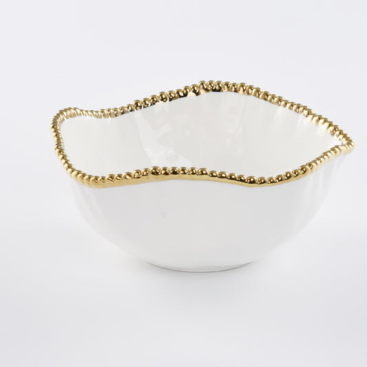 Large Salad Bowl White Gold Pampa Bay CER1721WG