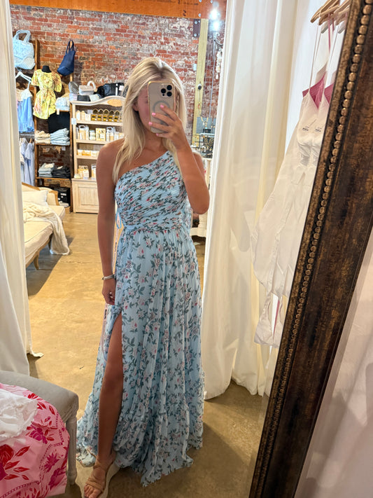 Mac Duggal Blue Foral formal