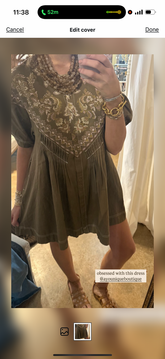 Free People Mini Denim Combo Dress