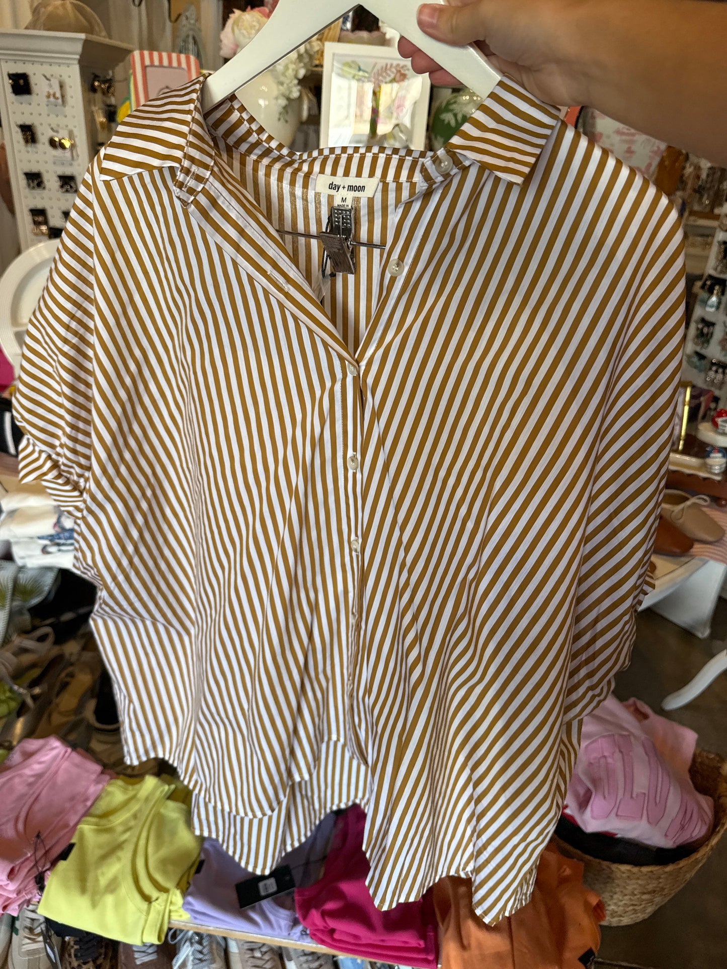 Striped Tan Blouse