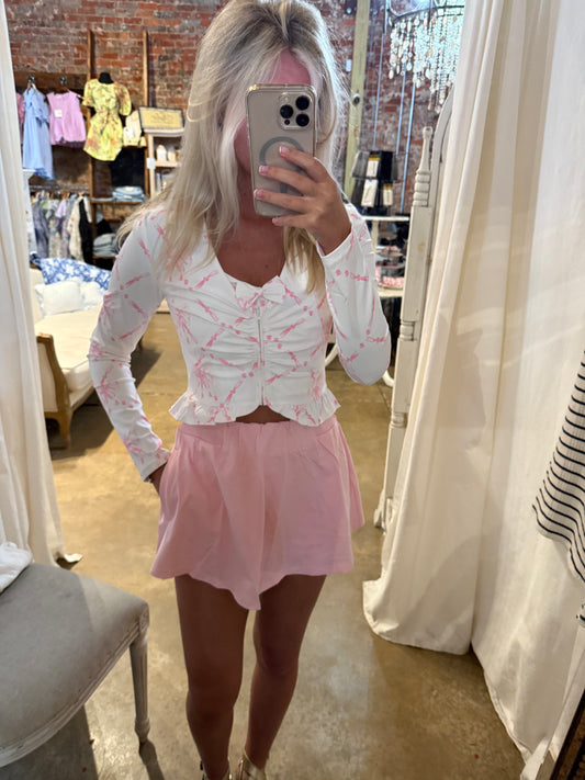 White and Pink Floral Jacket