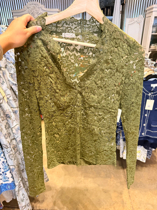 FP Guacamole Lace Long Sleeve Top