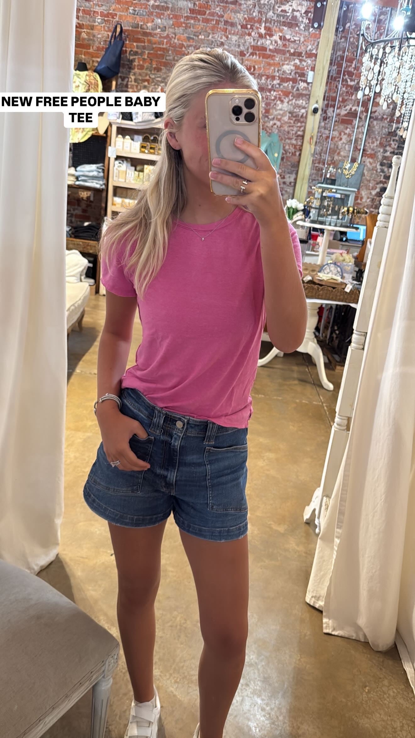 Free People Fushia Tee