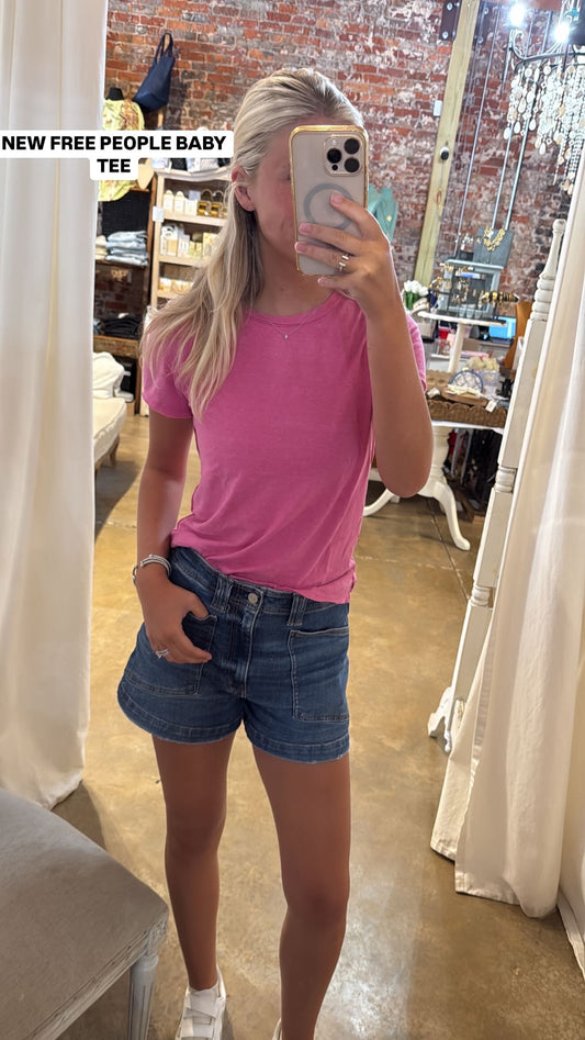 Free People Fushia Tee