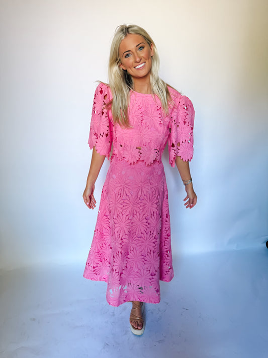 Pink Eyelet Set