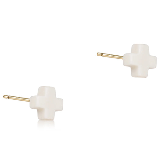 Signature Cross Stud - Off-White