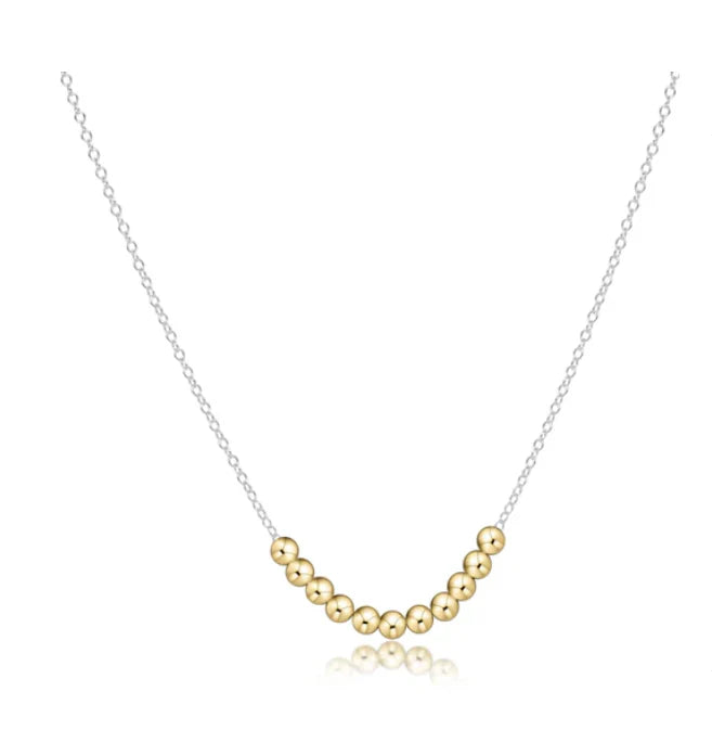 16in necklace Sterling mixed Metal classic gold beaded bliss