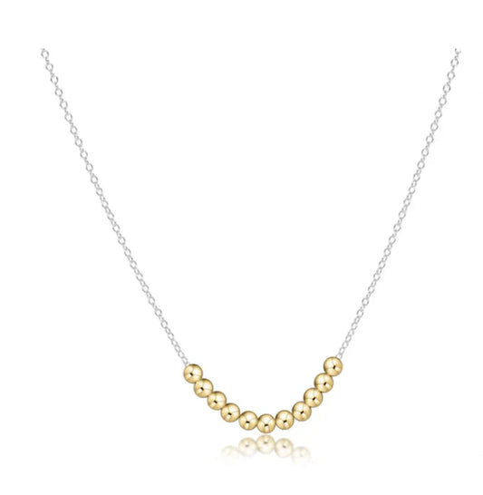 16in necklace Sterling mixed Metal classic gold beaded bliss