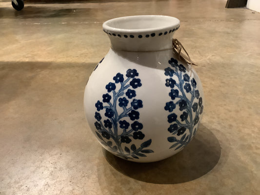 Mud pie Bloom Block Print Flower Vase