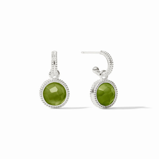 Fleur-de-Lis Hoop & Charm Earring - Silver