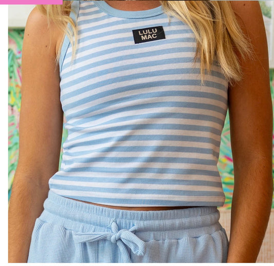 Light Blue Lulu Mac Stripe Tank