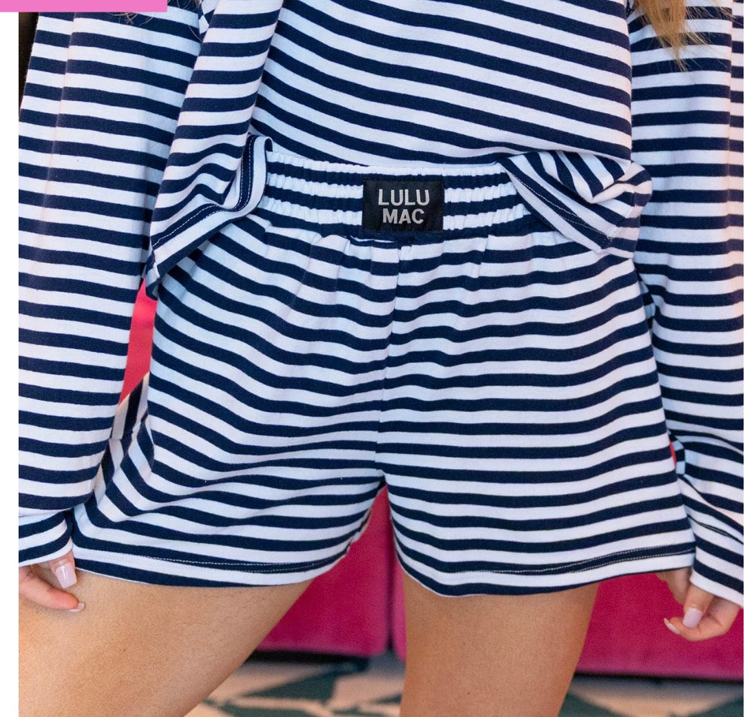 Lulu Mac Navy Stripe Shorts