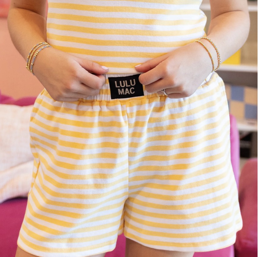 Stripe Yellow Lulu Mac Shorts