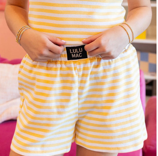 Stripe Yellow Lulu Mac Shorts
