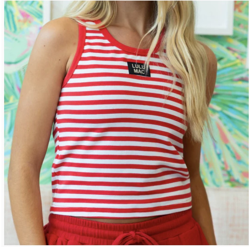 Red Lulu Mac Stripe Tank