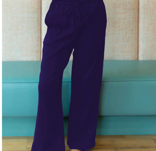 Navy Waffle Lulu Mac Pants