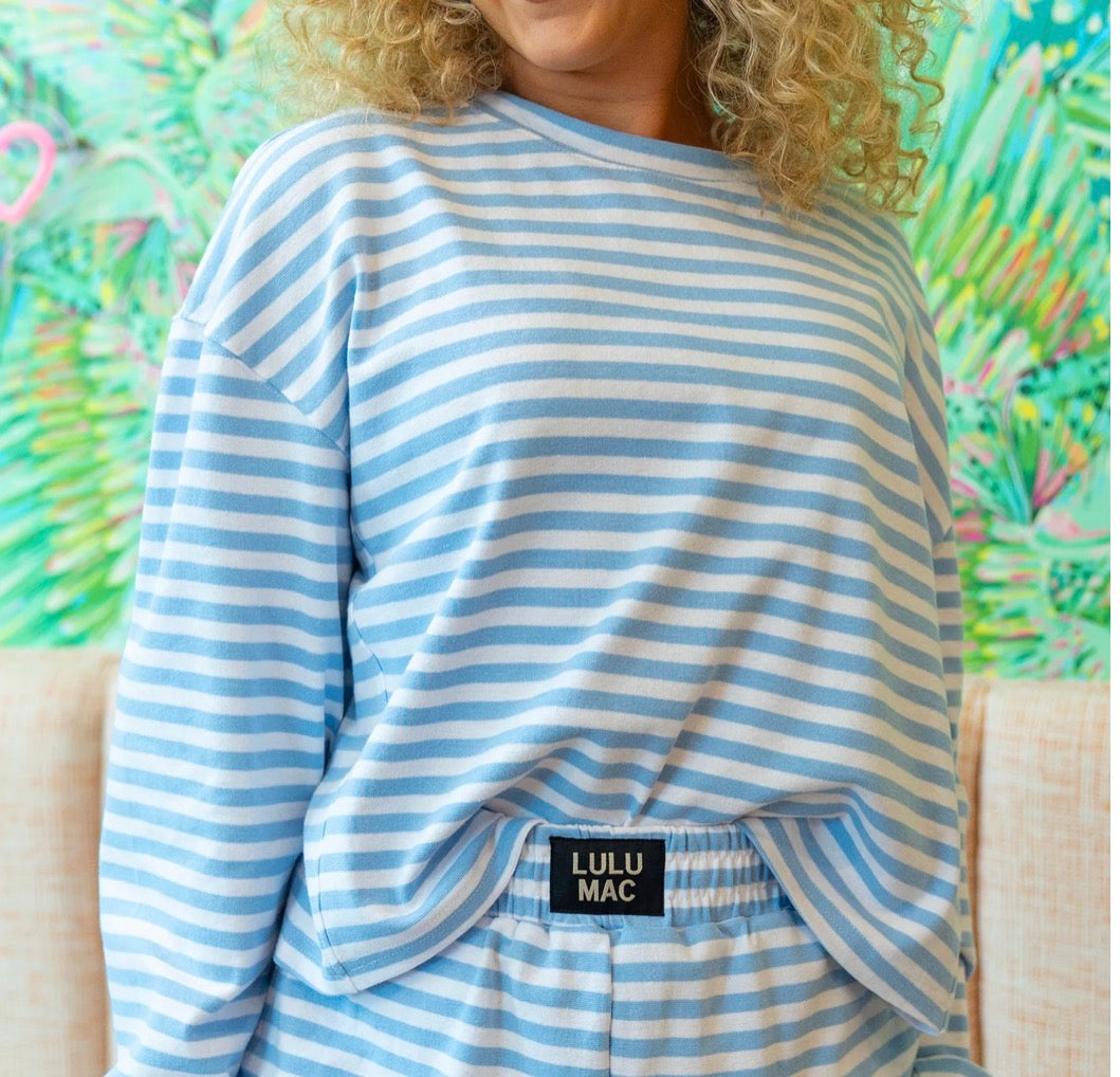 Lulu Mac Light Blue Stripe Long Sleeve