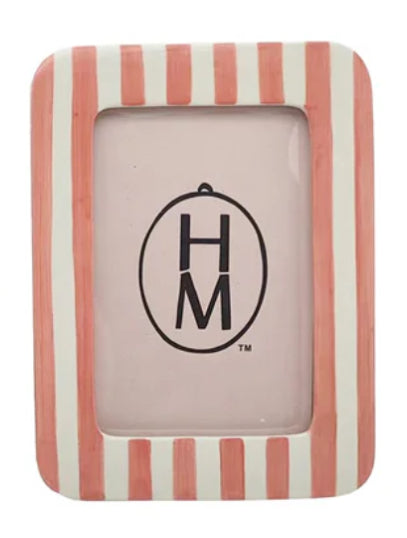 Watercolor Striped Coral Picture Frame