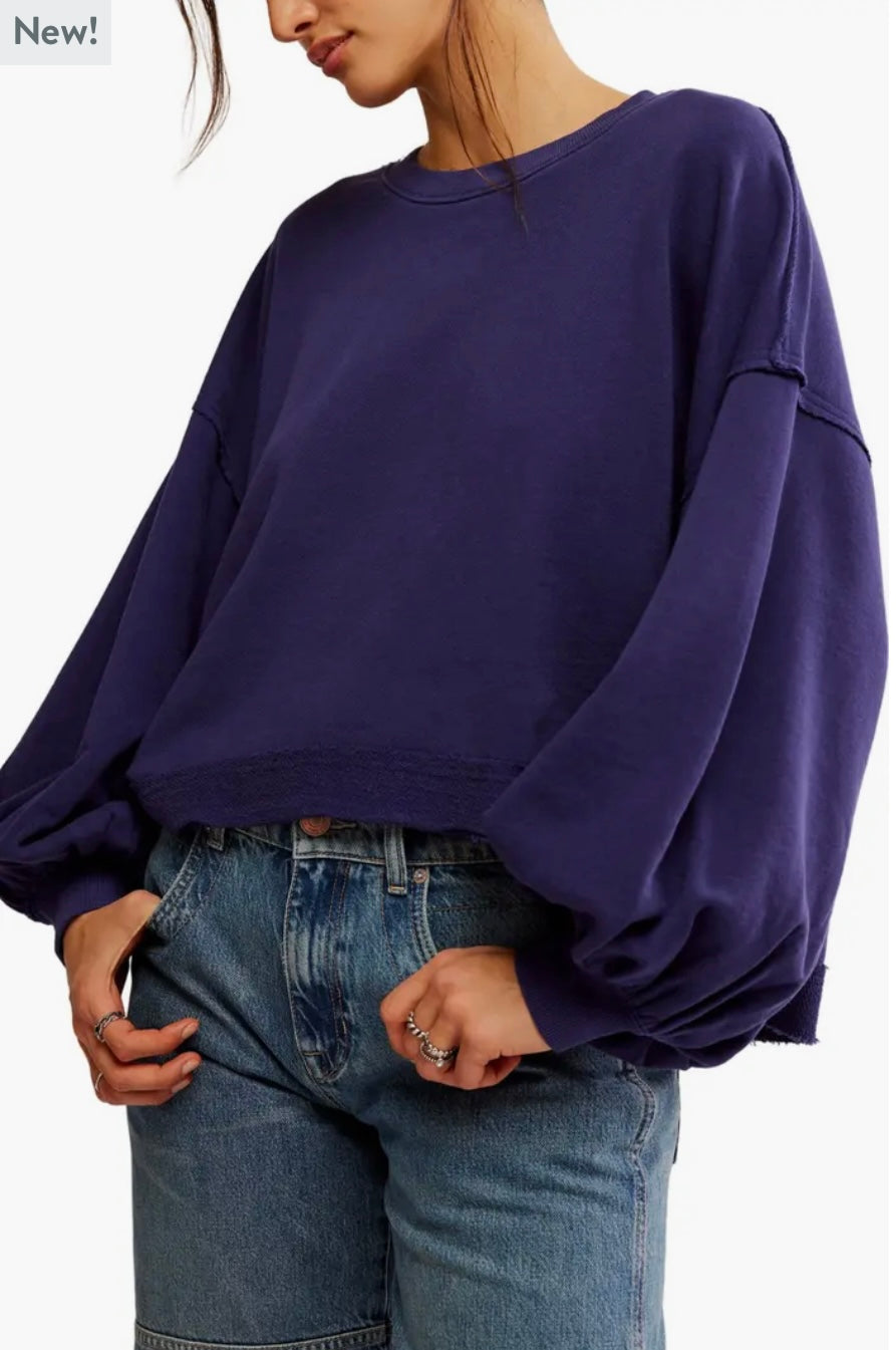 Free People Trish Sweatshirt Eclipse