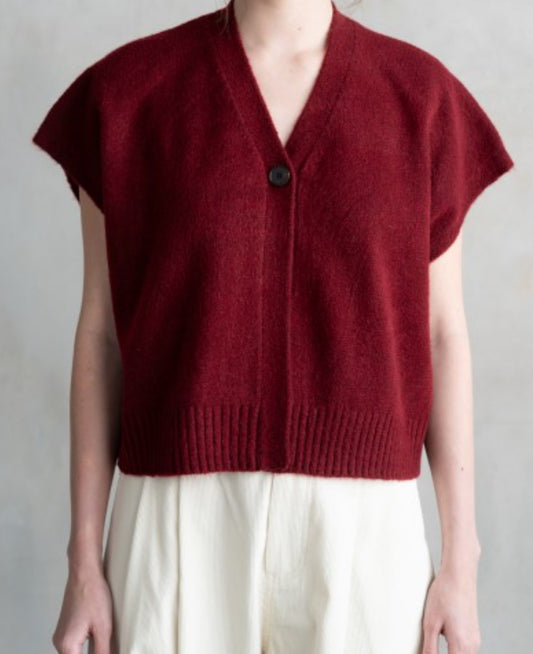 Deep Red Button Cardi
