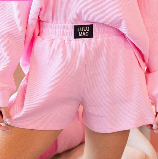 Light Pink Waffle Lulu Mac Shorts