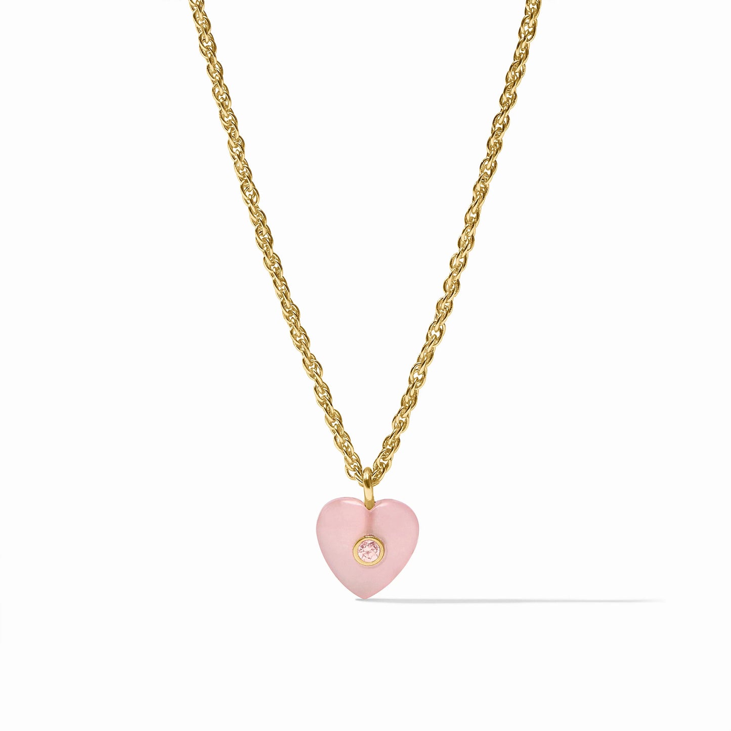 Heart Delicate Necklace - Gold - Pink Quartz - Julie Vos
