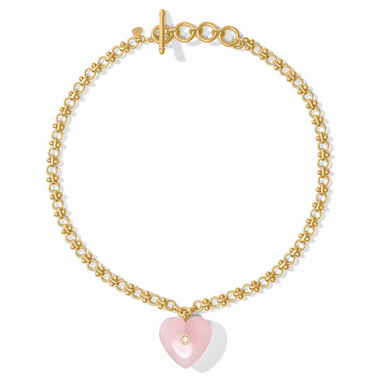 Heart Necklace Pink Quartz