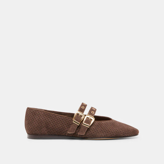 Dolce Vita Baylee Grommet Dark Suede Flat