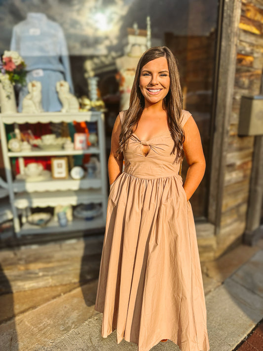 Mocha Mousse Knot Dress