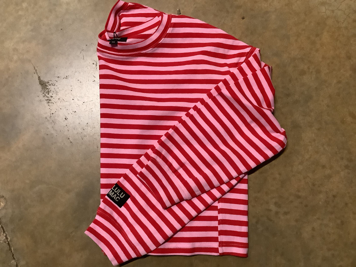 Pink and Red Stripe Long Sleeve Top
