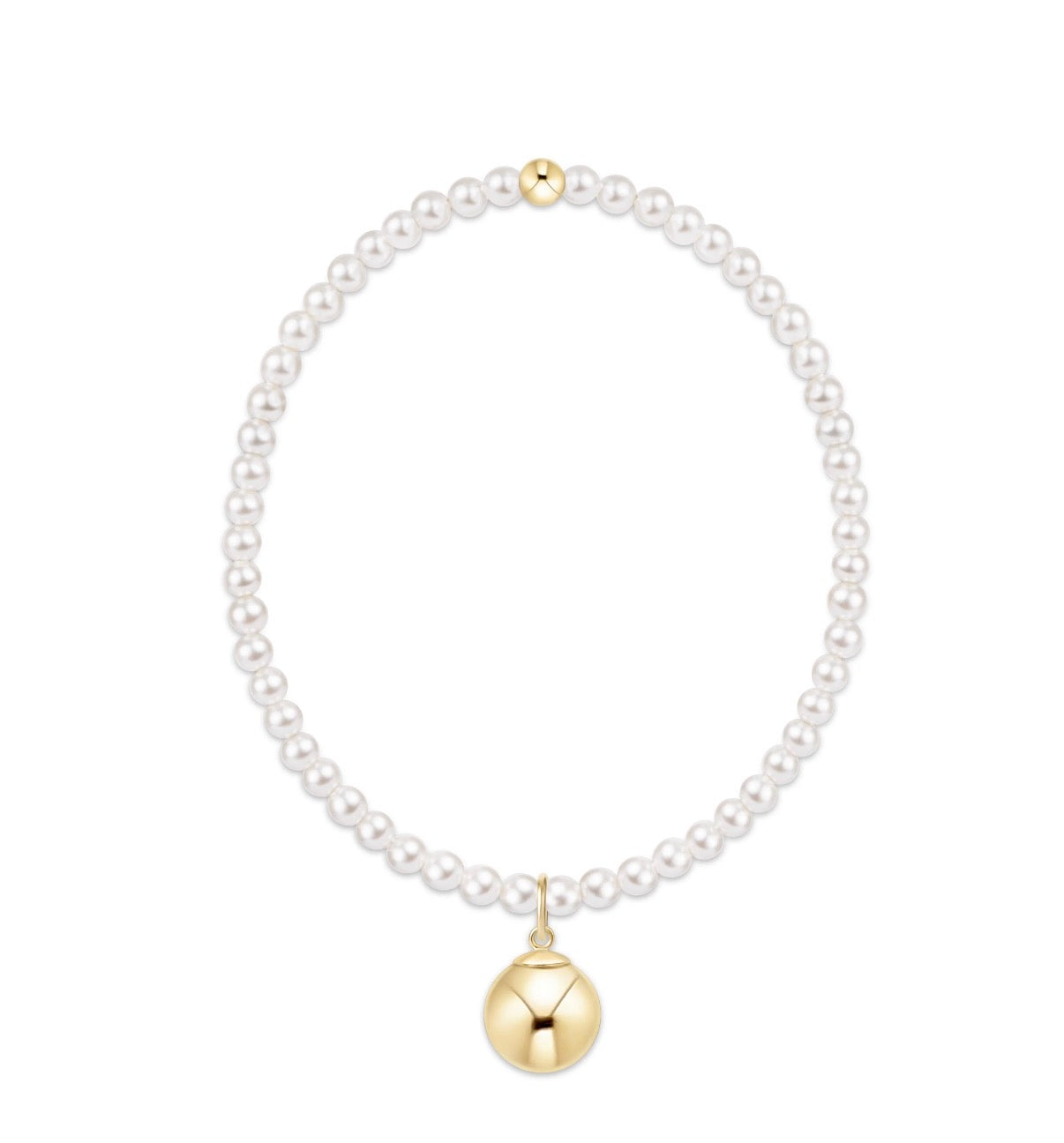 Enewton-Classic Pearl 3mm Gold 10MM Charm Bracelet