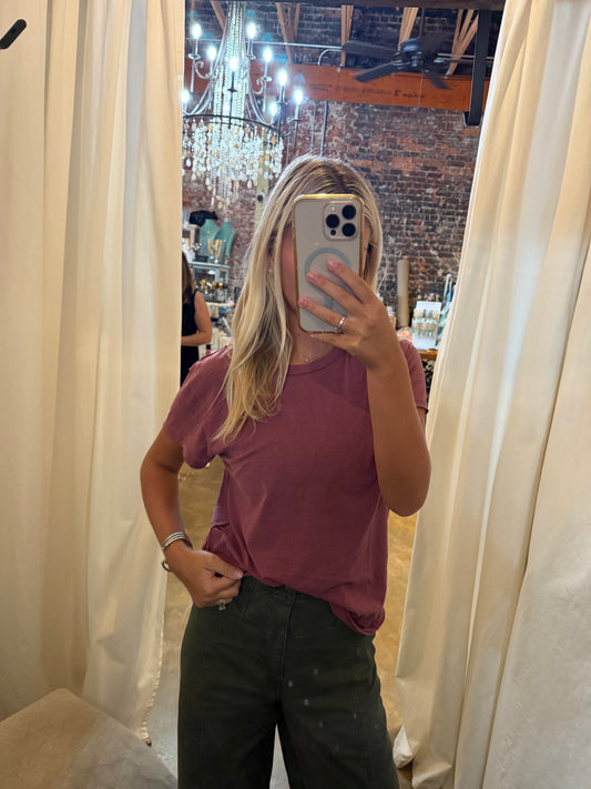 Free People Crushed Berry T Shirt