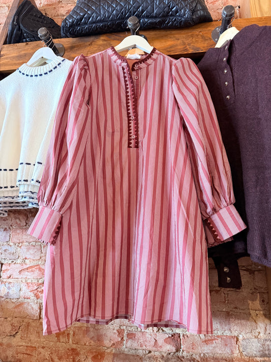 Burgundy Long Sleeve Kim Dress