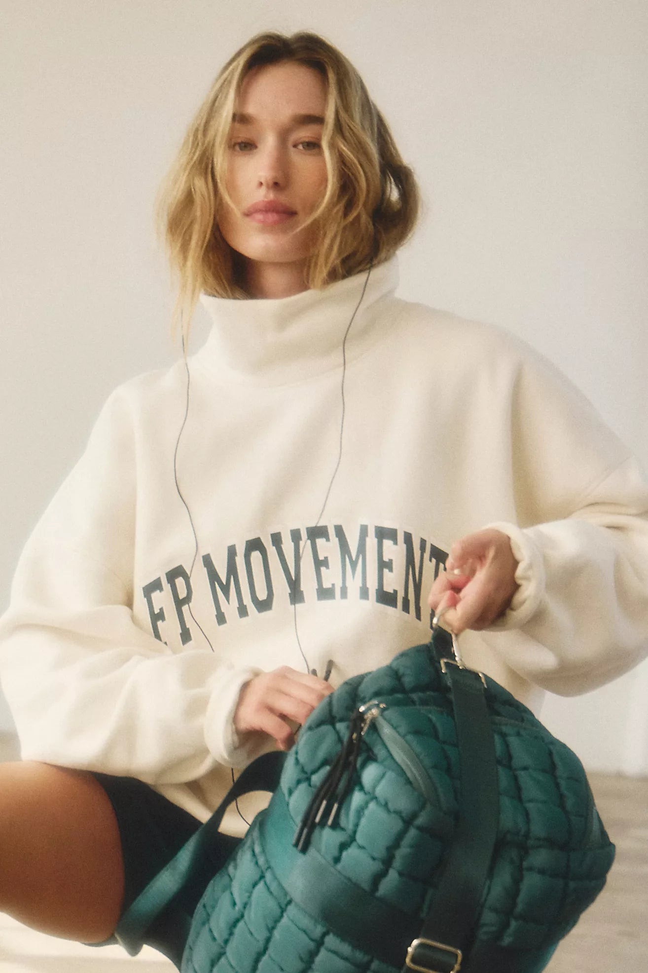 Free People Sand and Olive Mockneck Set