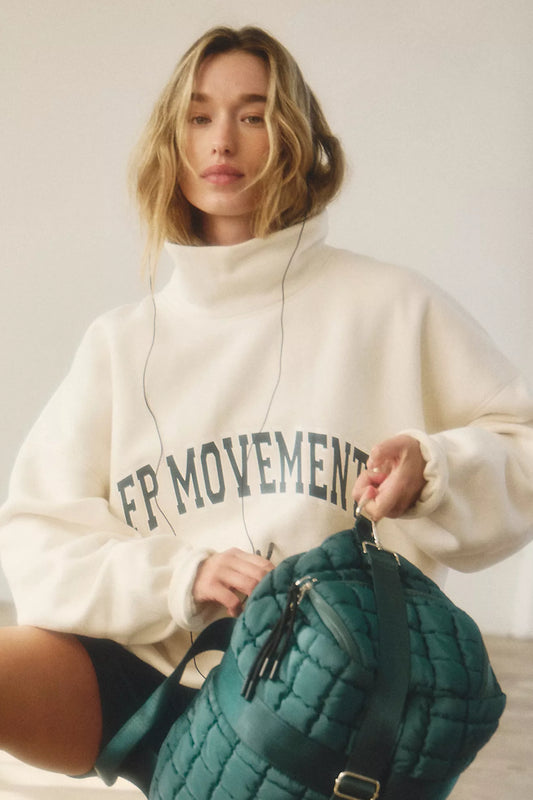 Free People Sand and Olive Mockneck Set