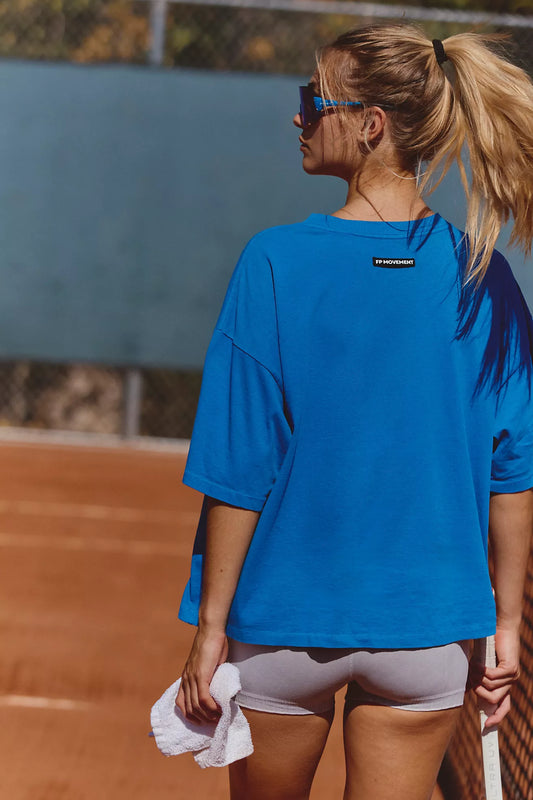 Free People Blue Over Sized Tee