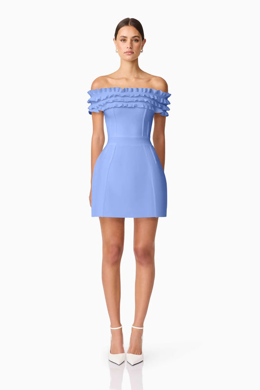 Periwinkle Off The Shoulder Elliatt Dress