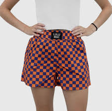 LuLu Mac Blue and Orange Checkered Shorts