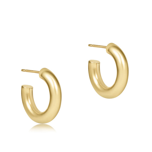 Round Gold 0.5” Post Hoop- 4mm- Smooth Enewton