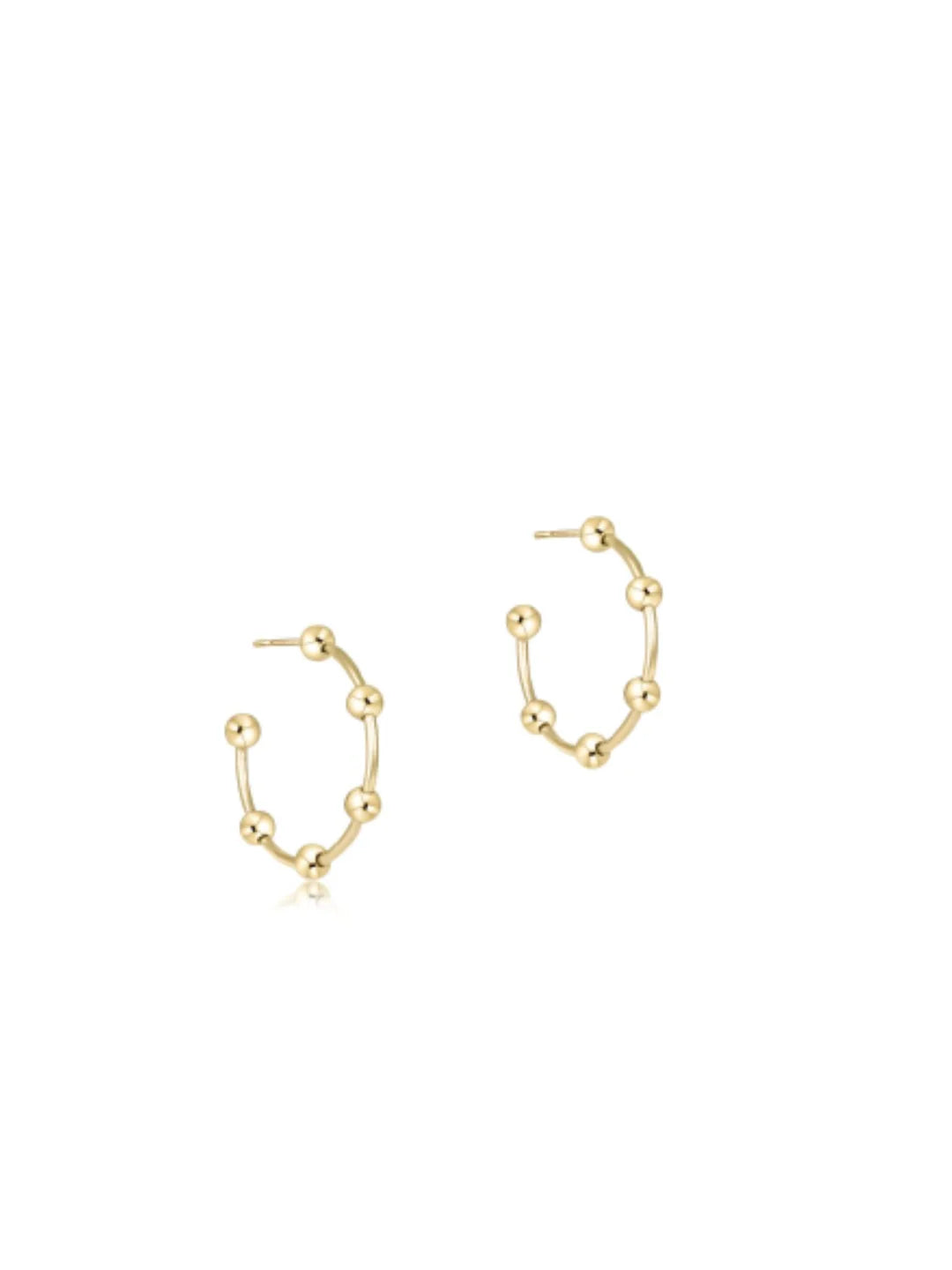 Beaded Simplicity 1" Post Hoop - Gold 4mm