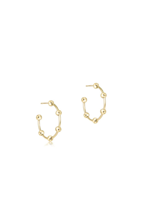 Beaded Simplicity 1" Post Hoop - Gold 4mm
