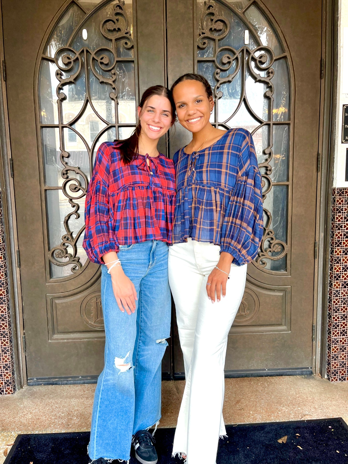 Navy+ Red Babydoll Flannel