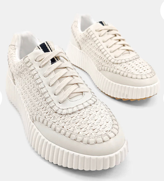 Selina Bone Woven Sneakers