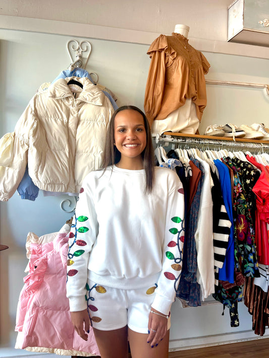 Christmas Light Fleece Shorts