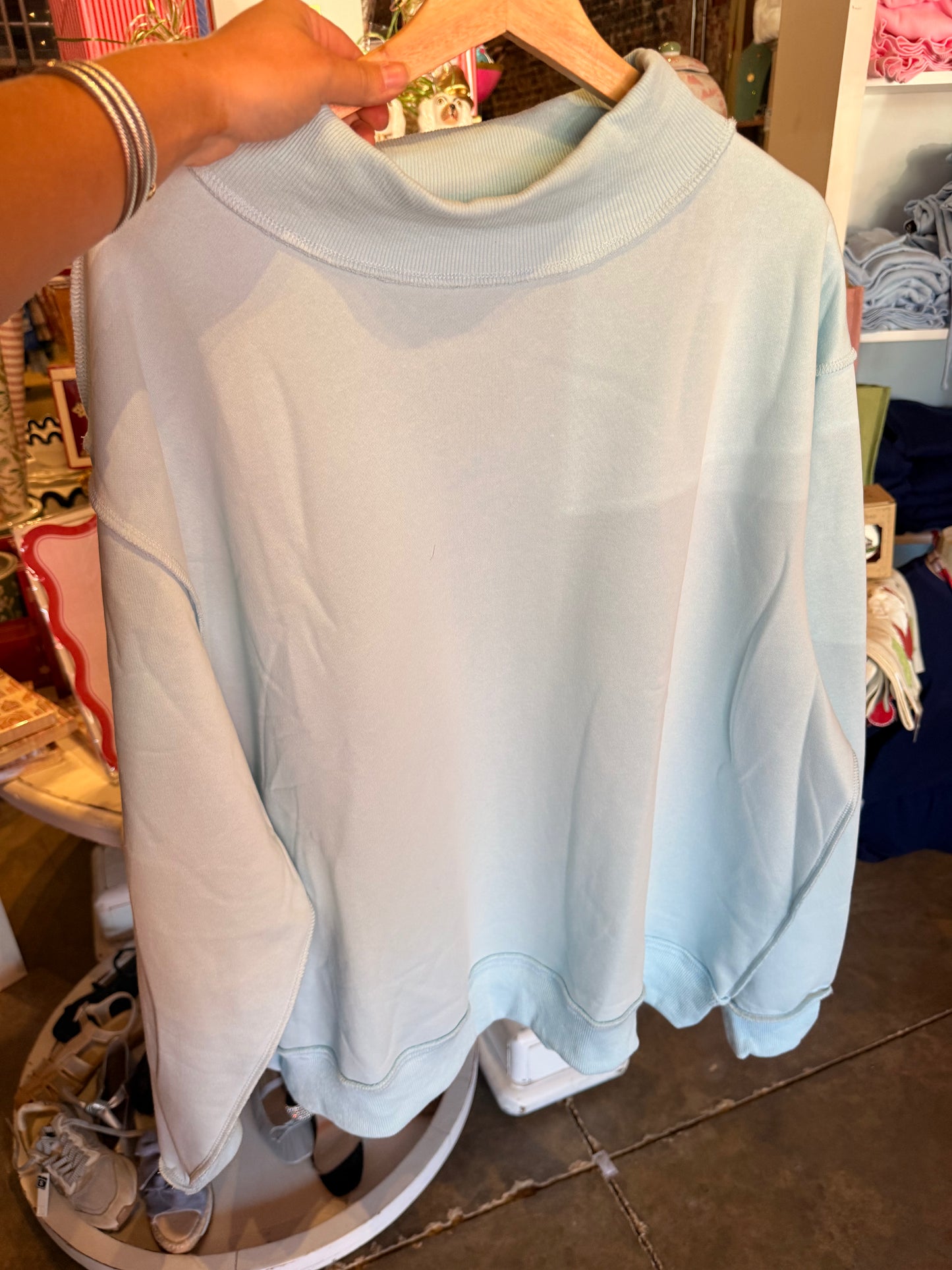 Blue Mockneck