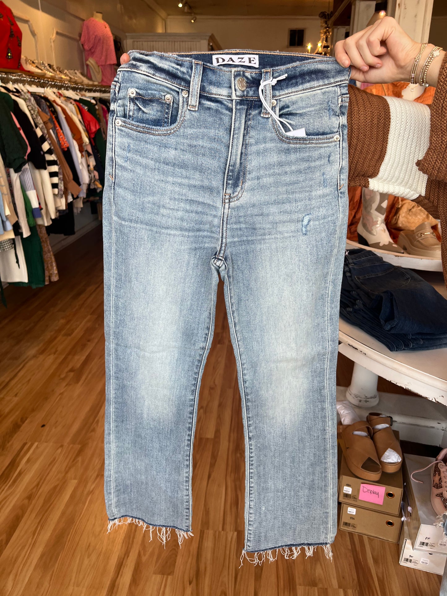 Shy Girl High Rise Crop Flare Pants