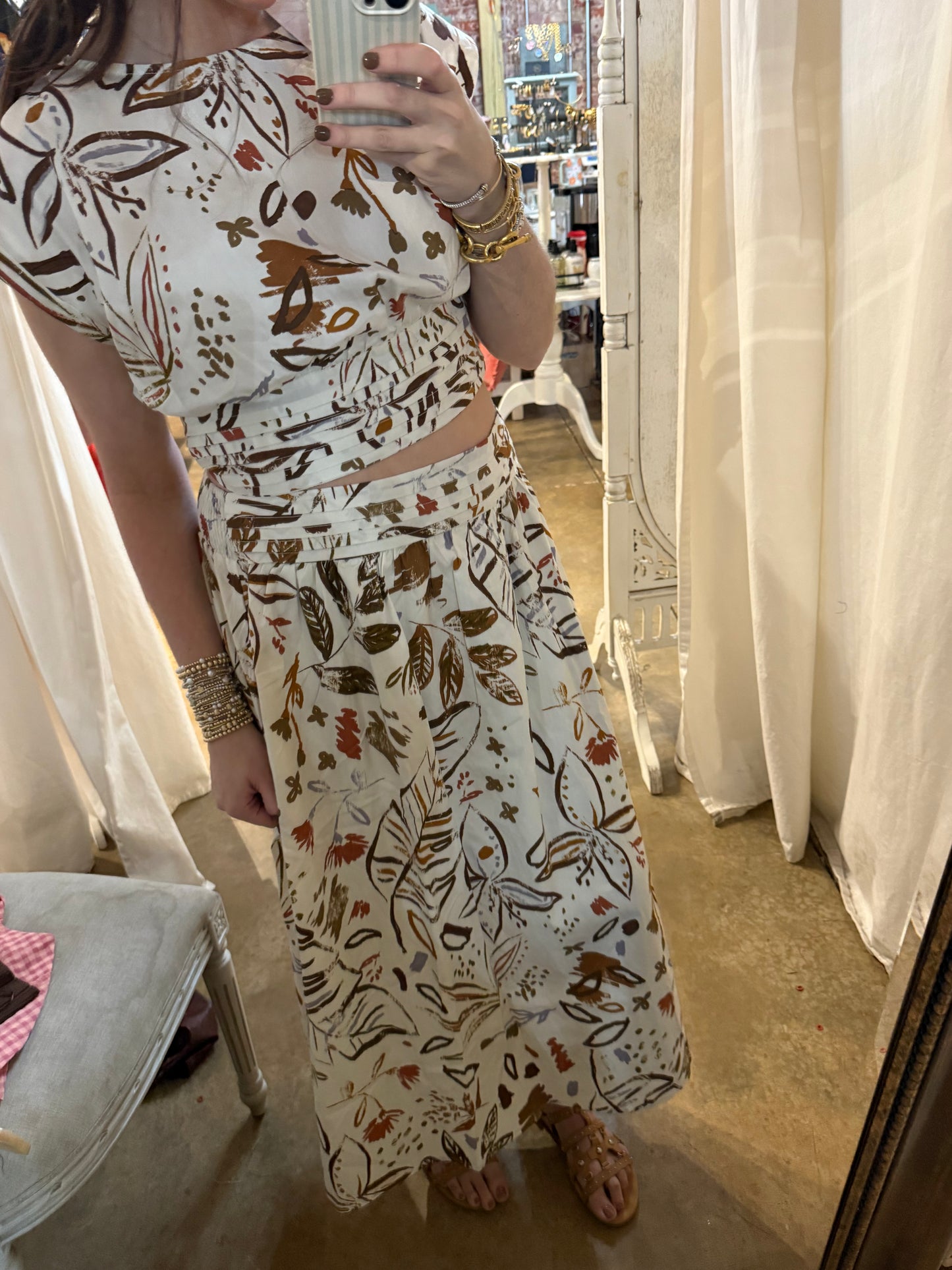 Santorini Fall Floral Short Set