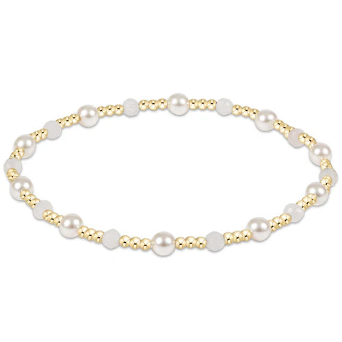 Pearl Sincerity Pattern 4MM Bead Bracelet- Moon